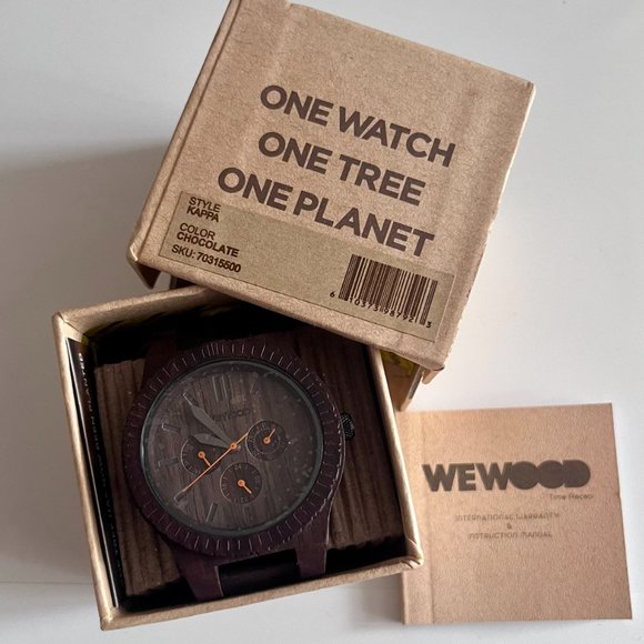 WeWood Chocolate Kappa Watch NIB - Picture 7 of 8